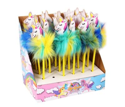 China Promotional Pen Unicorn Glitter Pen Stationery Ballpoint Pen For Girls for sale