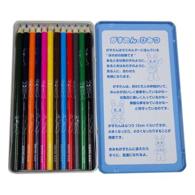 China Wholesale Promotional 12pcs Colored Pencil Drawing Set Of Pencil Artist Drawing Tin Box Packaged Custom Logo for sale