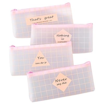 China Fashion PVC School Waterproof Transparent Pencil Case\Creative Cute Custom Capacity Comfortable\Durable Logo Zipper Pencil Bag Large for sale