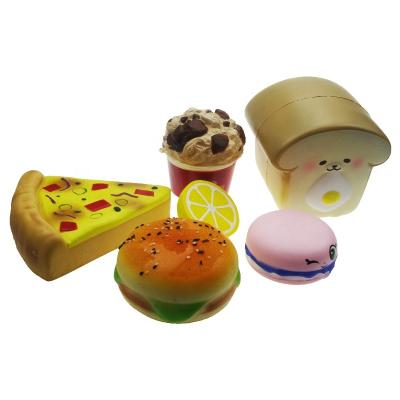 China PU 3D Hamburger Dessert Food Wonderful Shape Soft Squishy Toy Soft Squishy Anti Decompression Gift Ball for sale