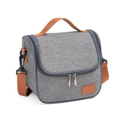 China Hot Selling Portable Food Products Canvas Lunch Bag For Women Men With Shoulder Strap for sale