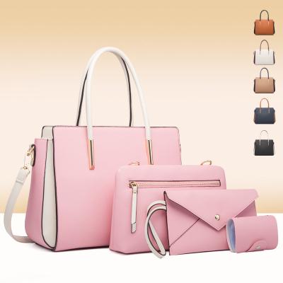 China Fashion Customized 4 Pieces Leather Feminine Bags Women Shoulder Bag Lady Bag Luxury Handbags for sale