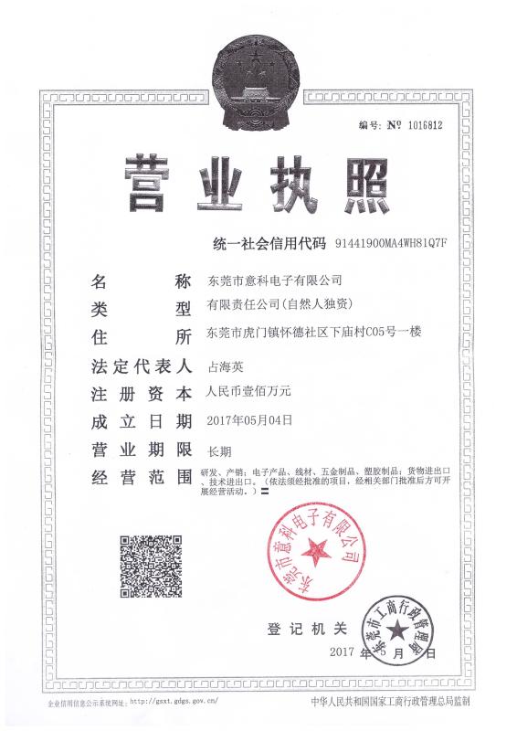 Business License - ecocables electronics co.,ltd