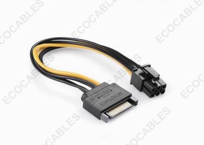 Chine Mâle de SATA 15pin au cable électrique de 6pin PCI Express/au câble d'adaptateur alimentation d'énergie à vendre