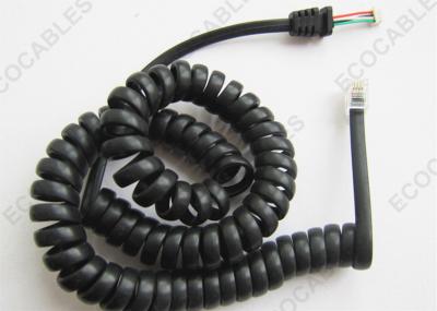 China Los cables de extensión retractables del poder del espiral RJ45, extensión arrollaron el cable de transmisión en venta