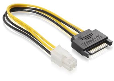 China SATA 15 pin Male To ATX 4 pin Power Extension Cables For Power Supply ISO9001:2008 for sale