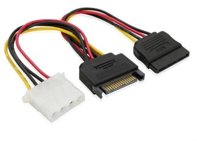 China Varón del perno de SATA 15 4 al perno Molex y cable de señal masculino 15P para la impulsión del IDE/la impulsión de SATA en venta