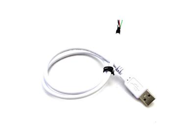 China UL2725 28AWG White USB 2.0 A Male 4P Cable With Heat Shrinkable Tube for sale