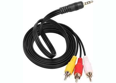 China Gold Plated 3.5 mm Male to 3RCA Male Plug Audio Video AUX Cable for sale