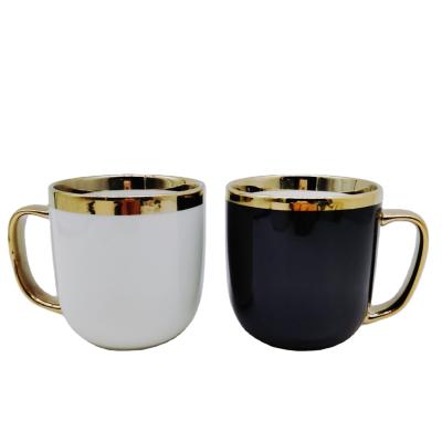 China Sustainable Ceramic Cup Mugs Electroplating Custom Mug For Coffee for sale