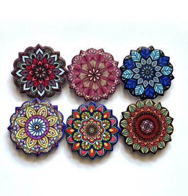 China Customized Arabic Ceramic Mandala Print Fridge Magnets Bohemian Home Decoration Animal Ornaments With Pictures For Gifts Wholesale for sale