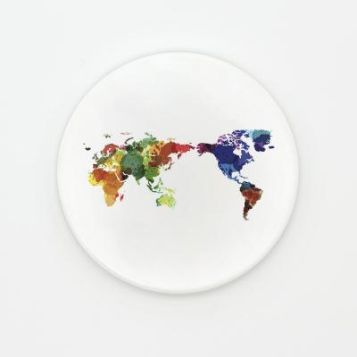 China Modern Colorful Nordic Ceramic Gift Southwestern Coaster Style Abstract World Map Coffee Tea Cup Creative Home Accessories Pad Drinkware for sale