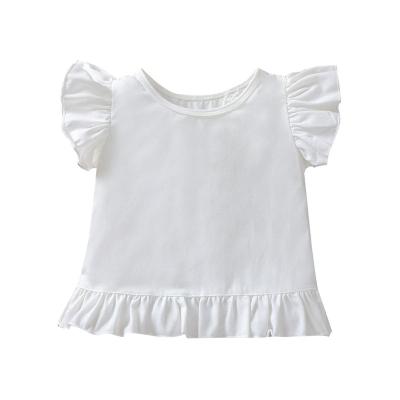 China Girls Breathable Mask Ruffle Sleeve T-Shirt for sale