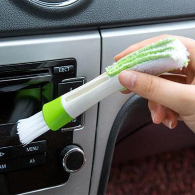 China Car Cleaning Brush Car Air Conditioner Dual Duct Crack Viable Finished Remover Sweep Blind Keyboard Dusting Brush Cleaner for sale