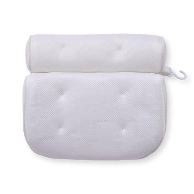 China Sustainable Ergonomic Spa Headrest 3d Mesh Suction Cups Bath Tub Spa Bath Pillow for sale