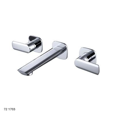 China Hot/Cold Mixer Modern Double Handle Separated Kitchen Bathroom Wall Mounted Tap Hidden Concealed Basin Faucet for sale