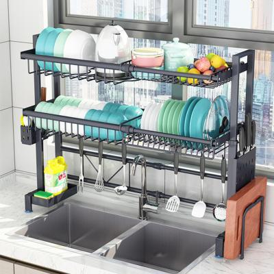 China Guaranteed Viable Quality Kitchen Spice Organizer Rack Stainless Steel Roll Up Dish Drying Rack Storage Racks for sale