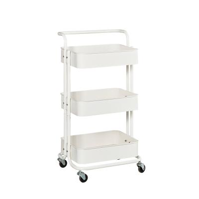 China Sustainable Kitchen Trolley Furniture Metal Serving Cart Storage Rolling Organizer Carts for sale