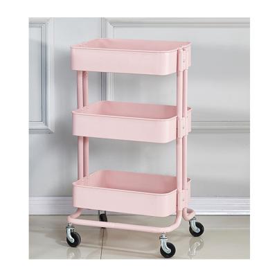 China 4-Layer Utility Trolley Cart Kitchen Furniture Storage Rolling Viable for sale