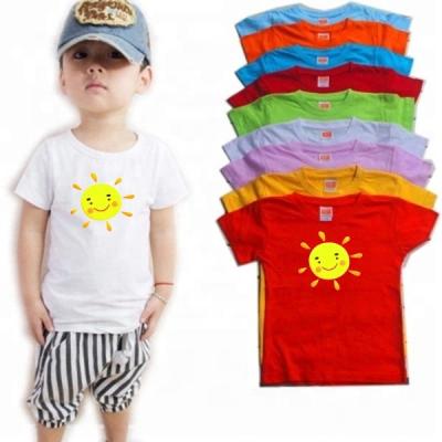 China Hot Selling High Quality Custom Logo OEM Anti-Shrink Boys Plain Combed Cotton White T-shirt Children T-shirt Kids Tees for sale