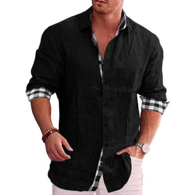 China Anti-pilling Wholesale Button Up White Long Sleeve Polyester Plus Size Plain Turn Down Collar Mens Shirts Oversized Shirt for sale