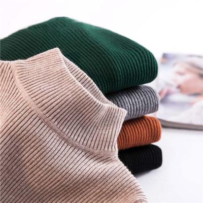 China Anti-Wrinkle Knit Sweater Wholesale White Slim Fit Polyester Striped Long Sleeve White Crewneck Sweater Winter Women Tops for sale