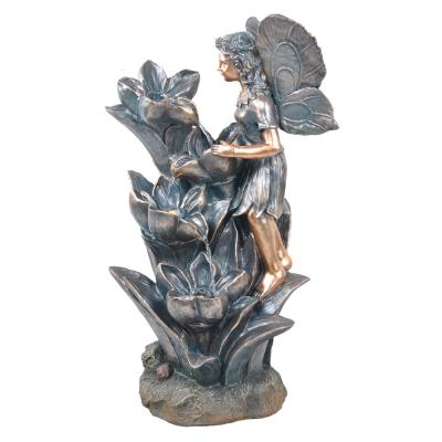 China Outdoor Art Decor Landscape Garden Decoration Statue Fairy Water Fountain with LED for sale