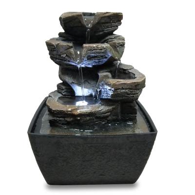 China Mini Rock Garden Occasional Waterfall Resin Indoor Tabletop Water Fountain for sale