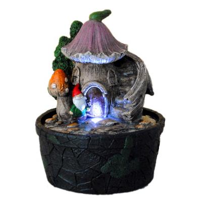 China Home Garden Mini Gnome Decoration Water Fountain Resin Indoor Gift for sale