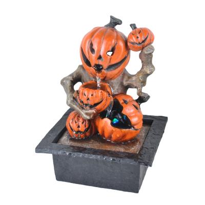 China Traditional Western Indoor Water Fountains Decoration Resin Halloween Pumpkin for sale