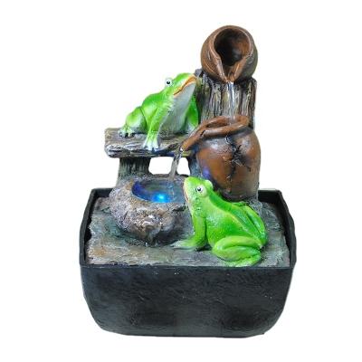 China Frog animal ornament polyresin novelty design water fountain indoor decoration for sale