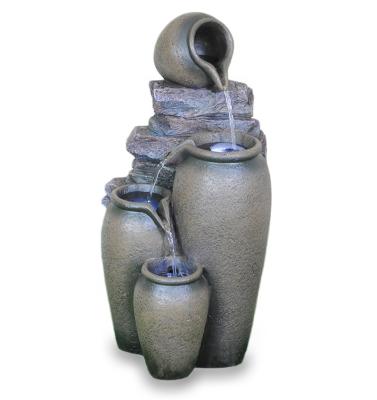 China Casual Home Decorative Terracotta Pots Waterfall Small Rockery Garden Fountain for sale