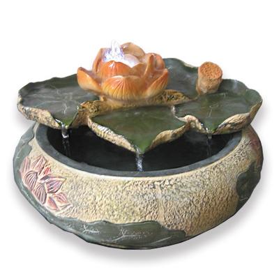 China Art Decor Resin Craft China Decoration Lotus Water Feature Home Indoor Fountain for sale