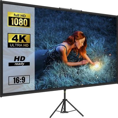 China Electric Tripod Projector Screen With 60 Inch 16:9 4K HD Projection Screen Stand Adjustable Height Portable Stand for sale