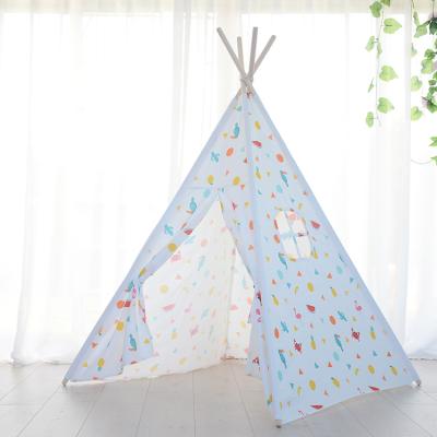 China Soft Toy Love Tree Four Poles Kids Teepees Kids Play Tent Cotton CanvasTeepee For Baby Room Teepee for sale