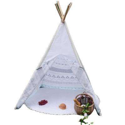 China Camouflage/Field Play Lovetree Profesional Factory House Canvas Teepee Tent Kids Children Playing Single Tent Canvas Kids Tent For Sale for sale