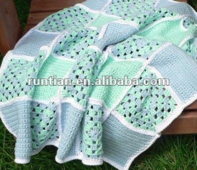 China Waterproof Cotton&Acrylic Blend Crocheted Checked Baby's Blanket for sale