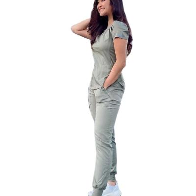 China Top+Pant Fashion Workwear Apparel Anti Wrinkle Water Resist Soft Fabric Nurse Scrubs Hospital Medical Uniform Scrubs Jogger Scrubs à venda