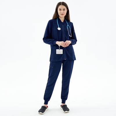 China Fashion Show Nurse Top+Pant 2021 Women and Men's Stylish Nurse Scrubs Cotton Female FUYI Scrubs Nursing Women Scrub Sets for sale