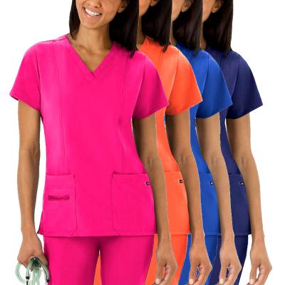 Cina Anti-wrinkle hospitality wholesale button up shirt logo fashion high quality scrubs suit hospital uniforms sets stampada in vendita