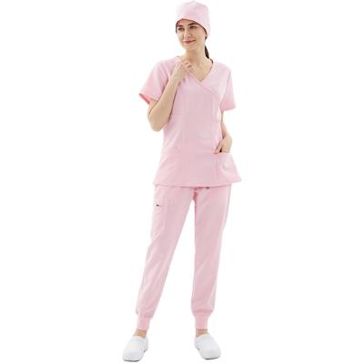 Κίνα best price female hospital anti-wrinkle sale workwear uniform v-neck hot fashionable jogger medical pants scrub suit προς πώληση