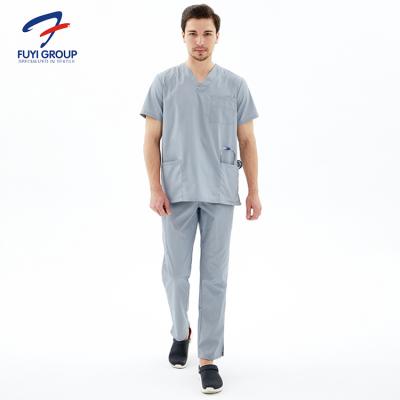 China 2021 Top+Pant top quality fashionable fuyi group hospital scrubs cleaner uniform for doctors Te koop