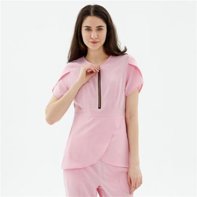 China Fashionable Top+Pant Uniforms Scrubs Wholesale Suit Hospital Spandex Nurse Medical Stretch Uniforms Scrubs Nursing Set à venda