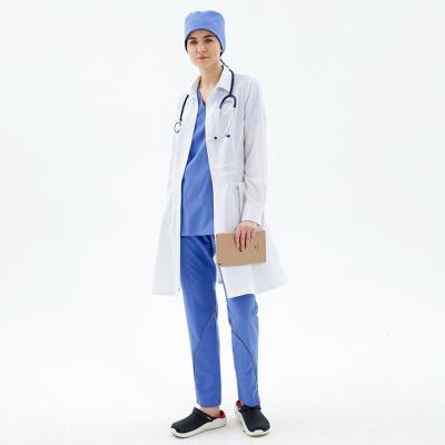 Cina Hot Selling Fashion Anti-wrinkle Custom Design Doctor Lab Coat Cotton White Ladies Doctor Uniform Hospital Uniforms in vendita