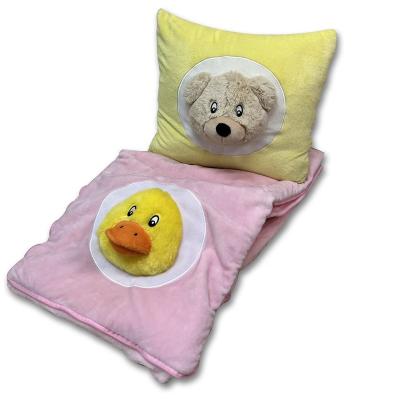 China Bear 2 in 1 Blanket  with 3D Toy Duck Bear Flannel Fleece Blanket for sale