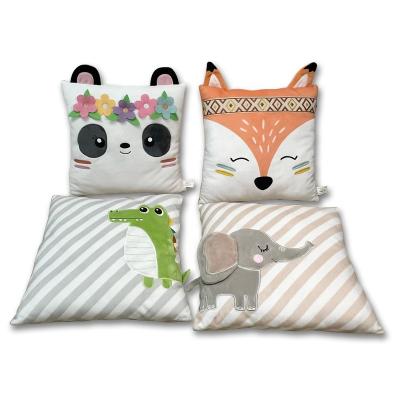 China Elephant Square Embroidery Printing Cushions with Animal Shape Elephant Panda Crocodile Fox for sale