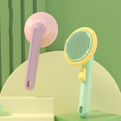 China Sustainable Dog Cat Bath Massage Comb Self Cleaning Washable Pet Grooming Brush Dog Hair Pet Cat Brush Dog Grooming Comb for sale