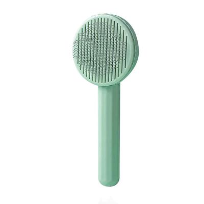 China Sustainable Pet Hair Removal Comb Cat Brush Self Cleaning Slicker Brush for Cats Dogs Hair Remover Scraper Pet Grooming Tool Cat Accessories for sale