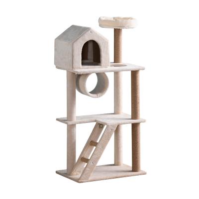 China Stocked New design good quality tower wholesale wood brand new modern house wood big cheap cat tree designer for sale