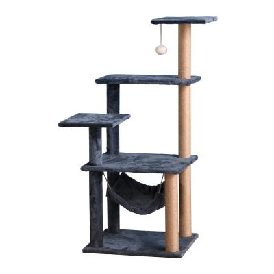 China Stocked Factory price Brand new cat trees pet scratcher house tower small large size dark grey high quality for sale